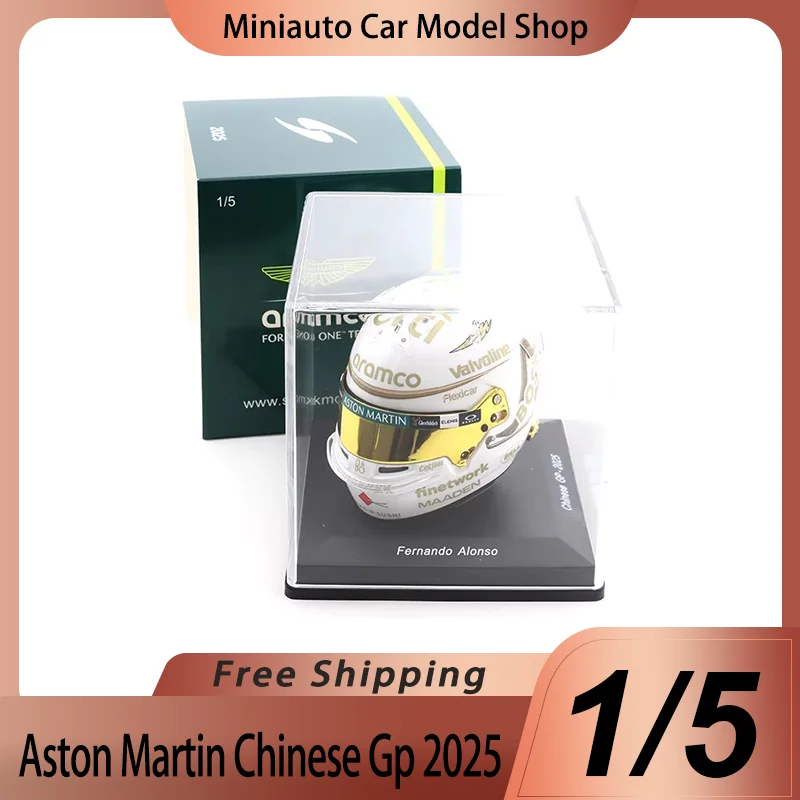 

New In Stock Spark 1:5 Aston Martin Amr25 Chinese Gp Fernando Alonso Helmet Simulation 2025 F1 Amr25 Resin Model Custom Toy Gift