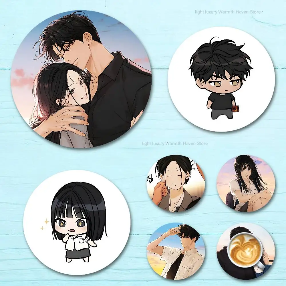 

Manhwa J-Just T-Twilight wooden anti-slip coasters suitable for home office and theme party decoration