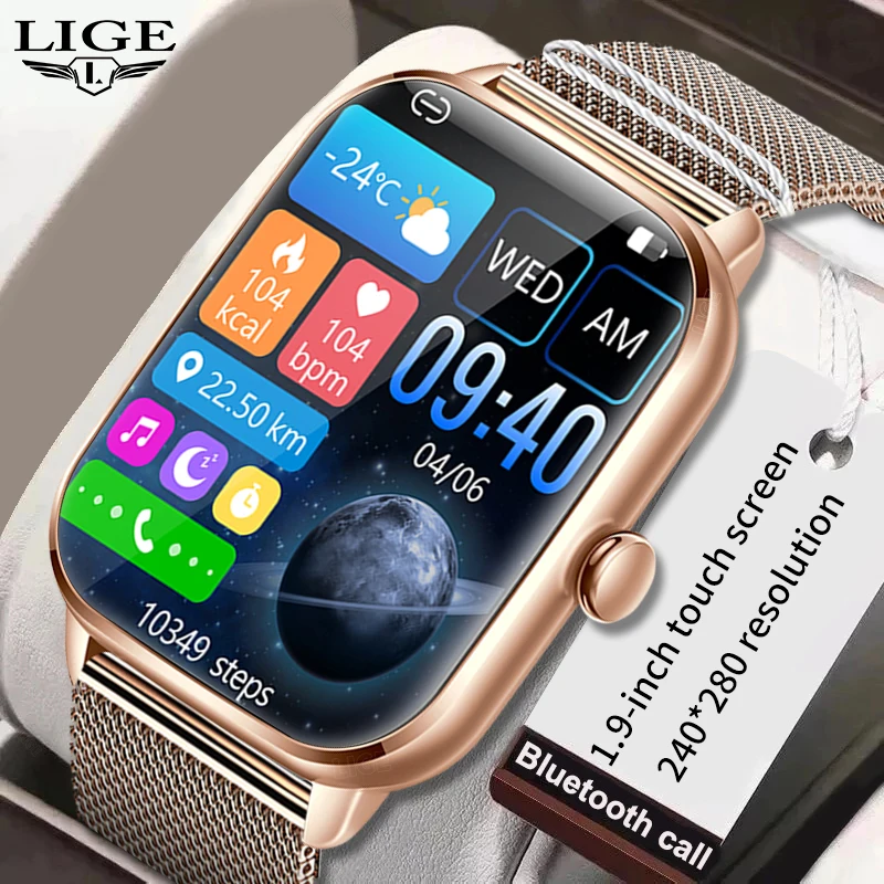 

LIGE Voice Assistant Bluetooth Call Smart Watch Men 2023 Multiple Sport Bracelet Waterproof Men SmartWatch Women For IOS Android