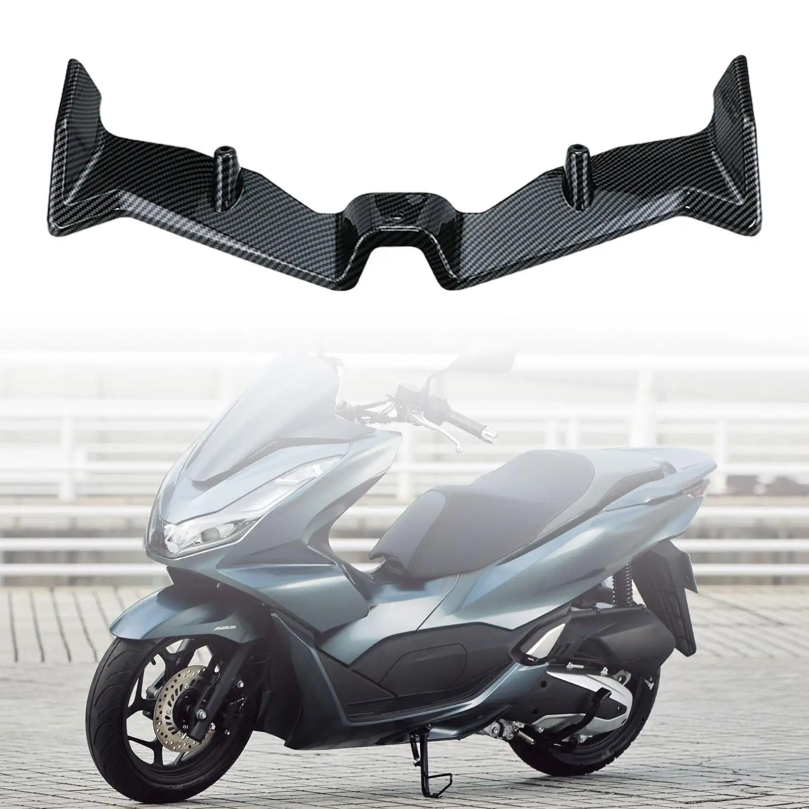 Aerodynamic Wing Cover ,Windshield Wing Cover Assembly ,Motorcycle Front Aerodynamic Winglet Downforce Spoilers for Pcx160