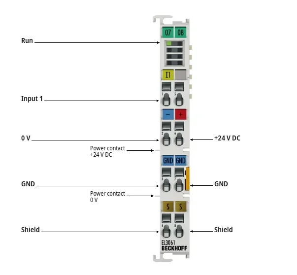 

2026 EL3061 - 6-канальный оптоизолированный DI-модуль 24В DC