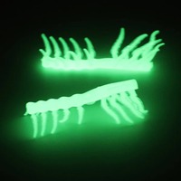 10Pcs 2025 Soft Rubber Prawn Lure Luminous Noctilucent Shrimp Fake Bait Shrimp Feet Biomimetic Hook Worm Silicone Sea Fishing