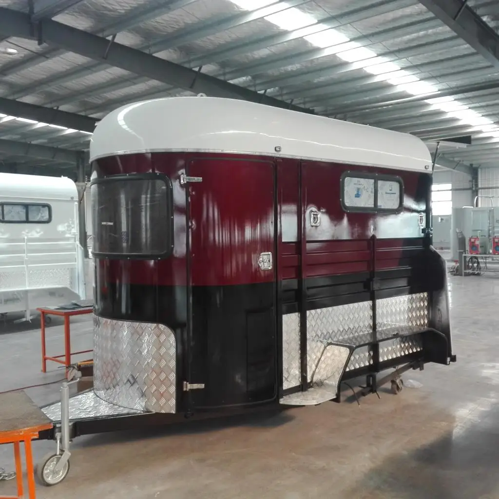 2023 ADR Standard Durable 2 Horse Trailer for Sale Europe Galvanized Horse Transport Cart with CE Certification