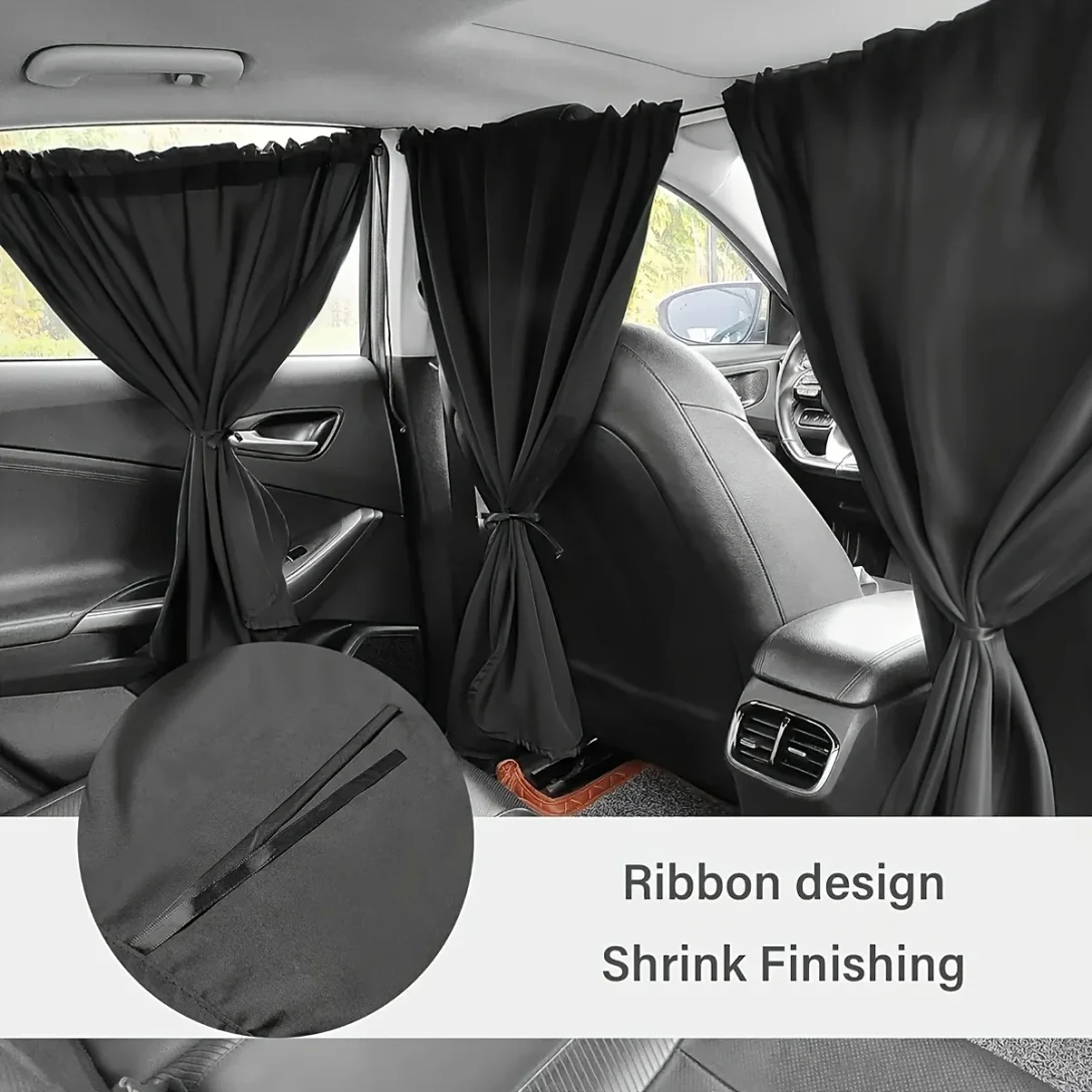 

4pcs Car Privacy Curtain Set Window Shade for Travel Nap Night Camping - Detachable Simple Curtain for Vehicle Windows