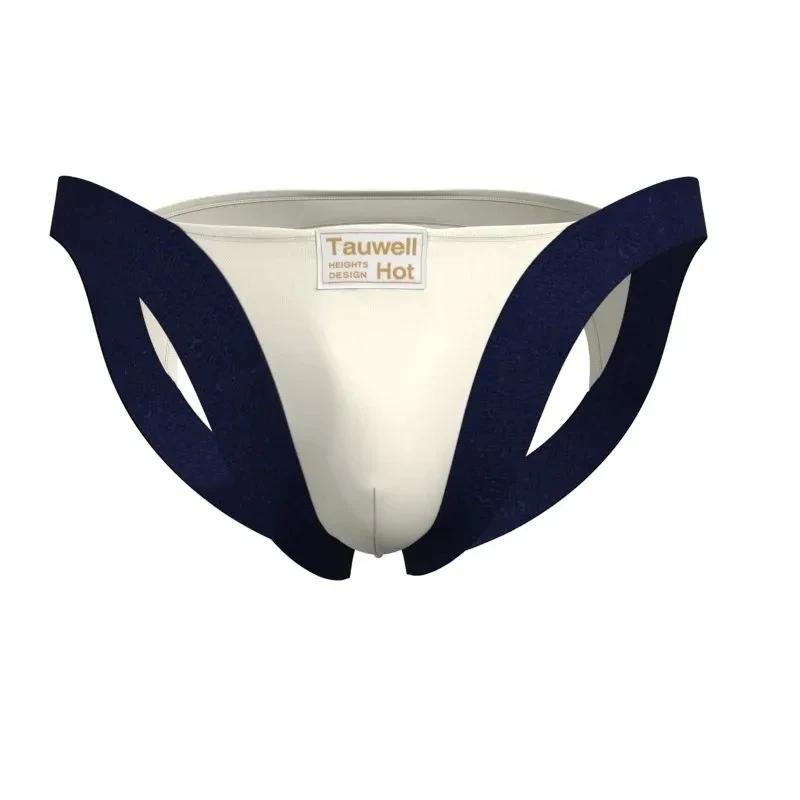 Contrasting Cotton Bulge Thongs for Men Sexy U Convex Pouch Underwear Gays Erotic Open Butt Jockstrap Low Waist High Fork Tangas