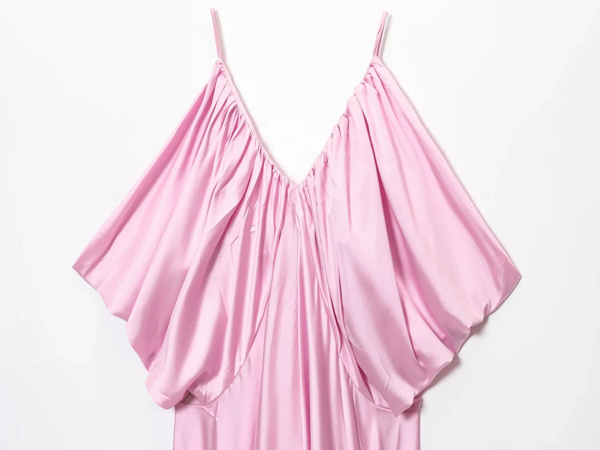 KONDALA 2025 Spring Summer Draped Beach Style Women Dresses Fashion Streetwear V Neck Solid Loose Ladies Sleeveless Cami Dresses