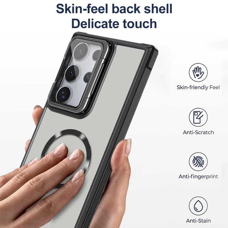 Magsafe Magnetic Wirelesss Charge Case For Samsung Galaxy S25 S24 Ultra Plus S23 S24 FE Camera Protector Holder Shell Cover view 2