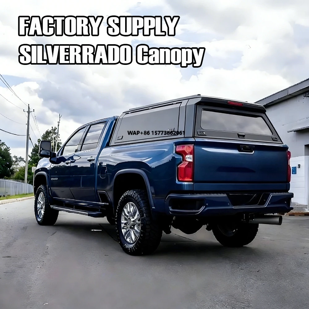 

Security Aluminum Pickup Cap Hardtop Topper Bed Canopy for SILVERRADO 1500 2019+ 5.8FT Heavy-Duty Snow-Proof with Roof Rack Opt.