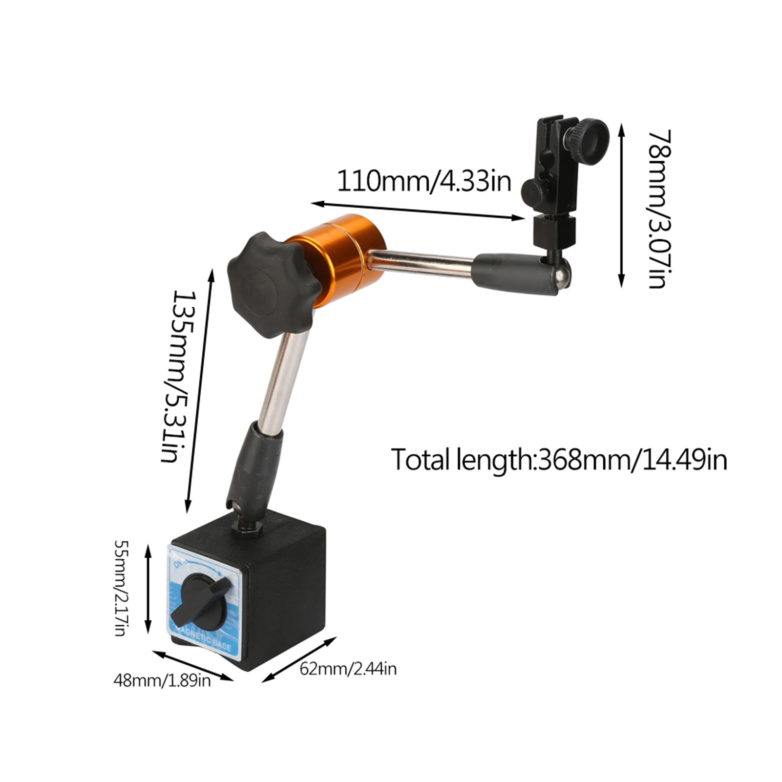 

Universal Dial Base Holder Adjustable Magnetic Base Holder Stand for Level Indicator Magnetic Base Holder Stand Base Holder