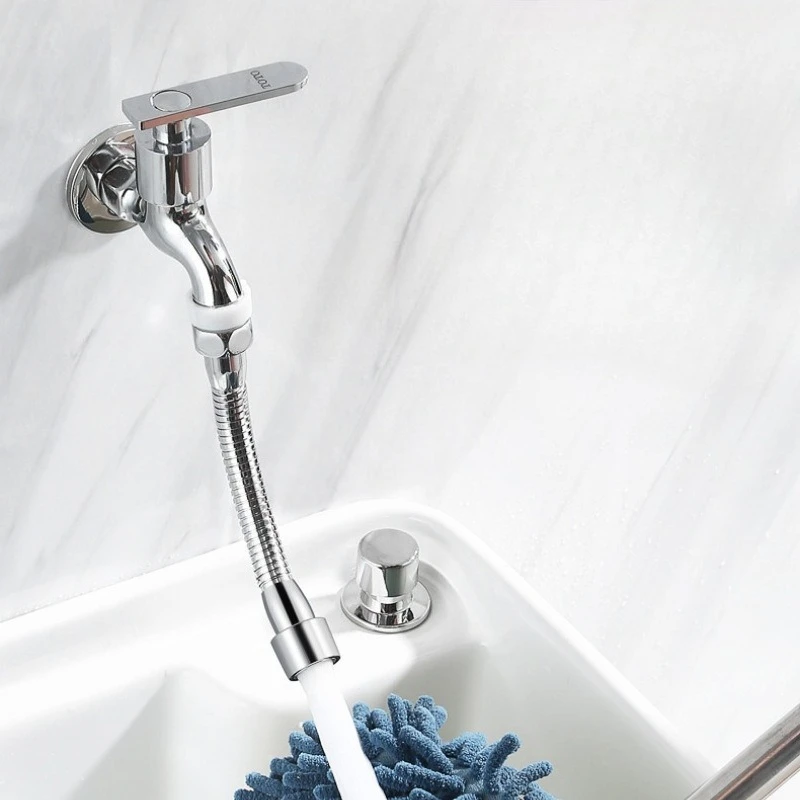 Kitchen Faucet Extension Pipe for Sink, Household Electroplated Foldable Full Copper Rotating Extended Spout