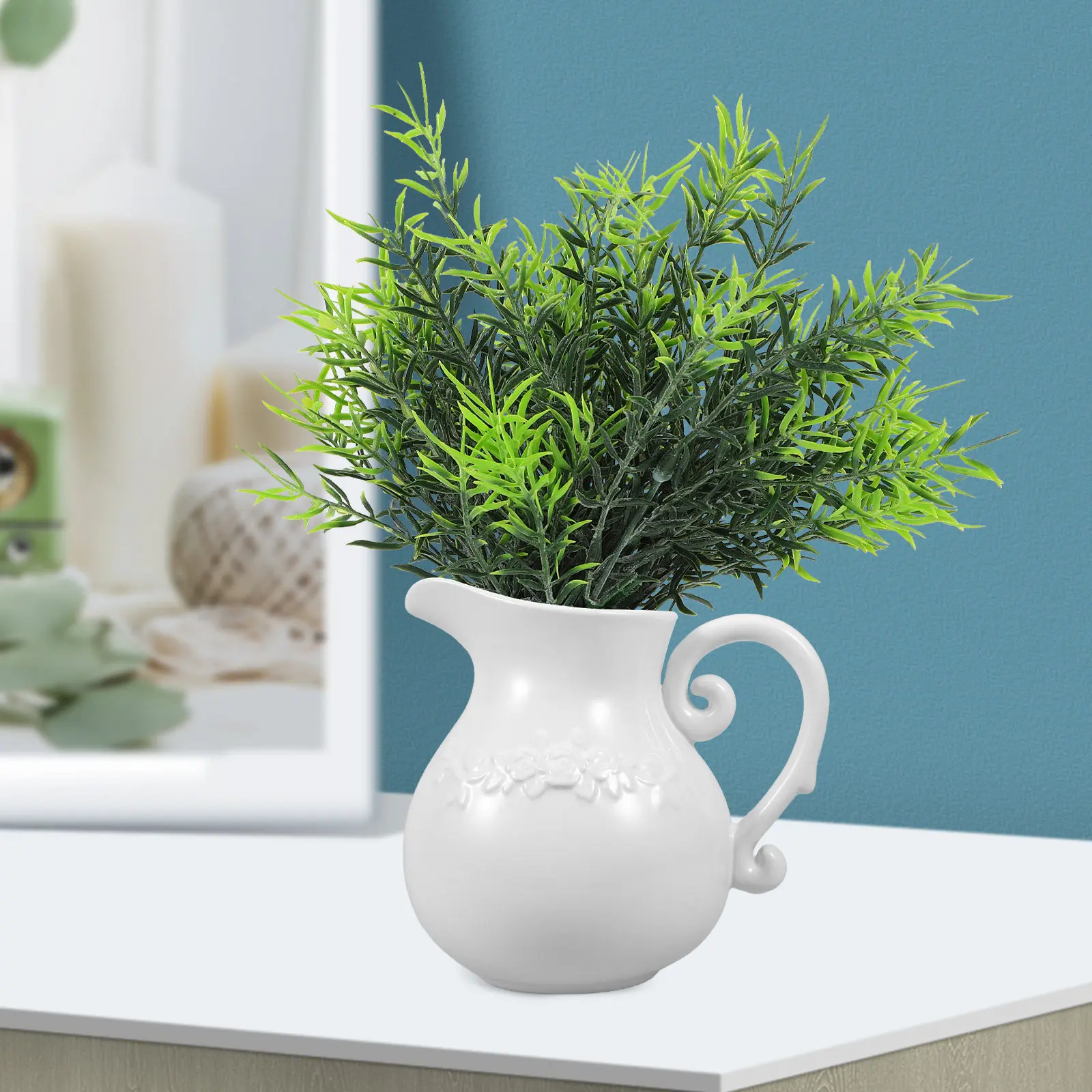 

Керамическая ваза-кувшин для цветов в винтажном европейском стиле, декоративный держатель для цветов для дома, офиса, рабочего стола, для цветочных композиций