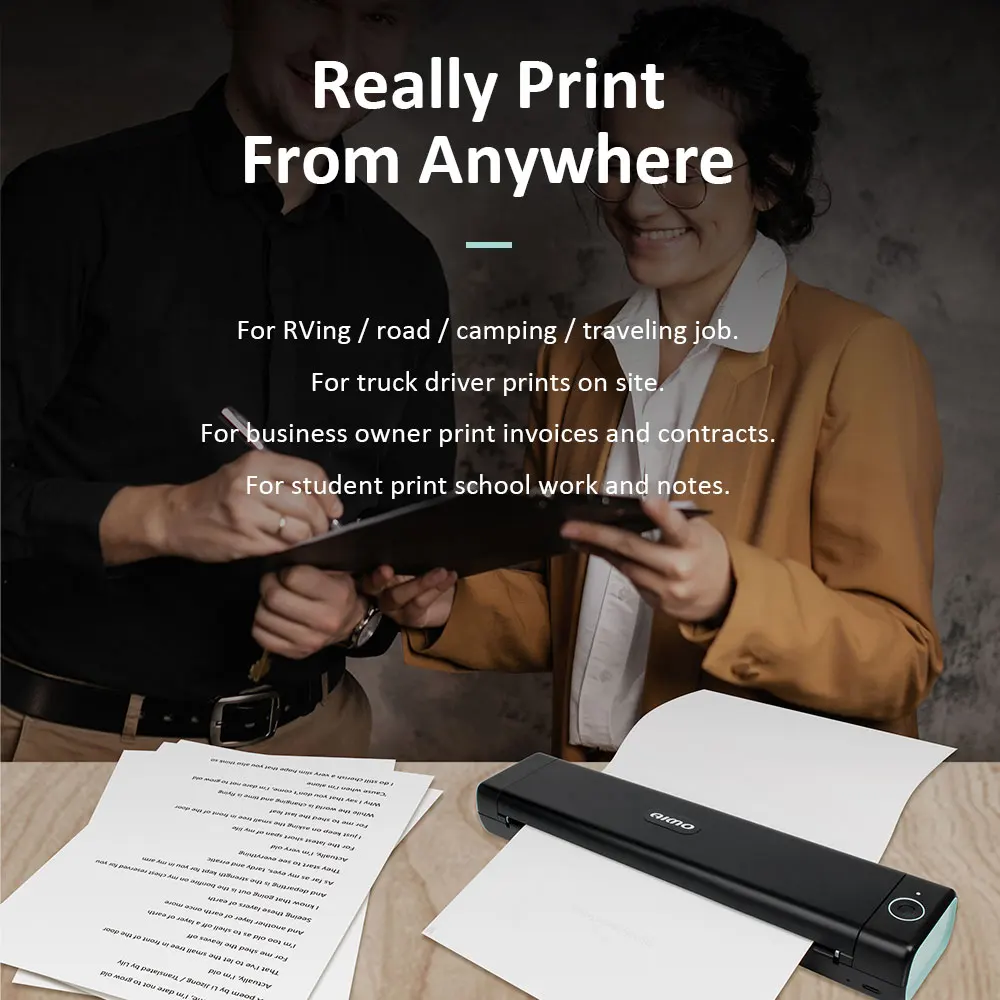 Portable printer a4 Mini BT Wireless Printer Applicable to offices and students portable thermal printer a4