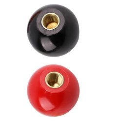 2pcs Black or Red Plastic M4 M5 M6 M8 M10 M12 M14 M16 Thread Ball Shaped Head Clamping Nuts Knob