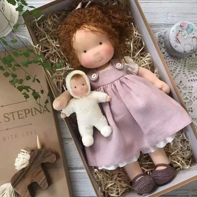 Soft Plush Toys Waldorf Handmade Cute Cotton Stuffed Plush Doll Packaging Dolls Fabricchanging Box Best Children Birthday Gifts