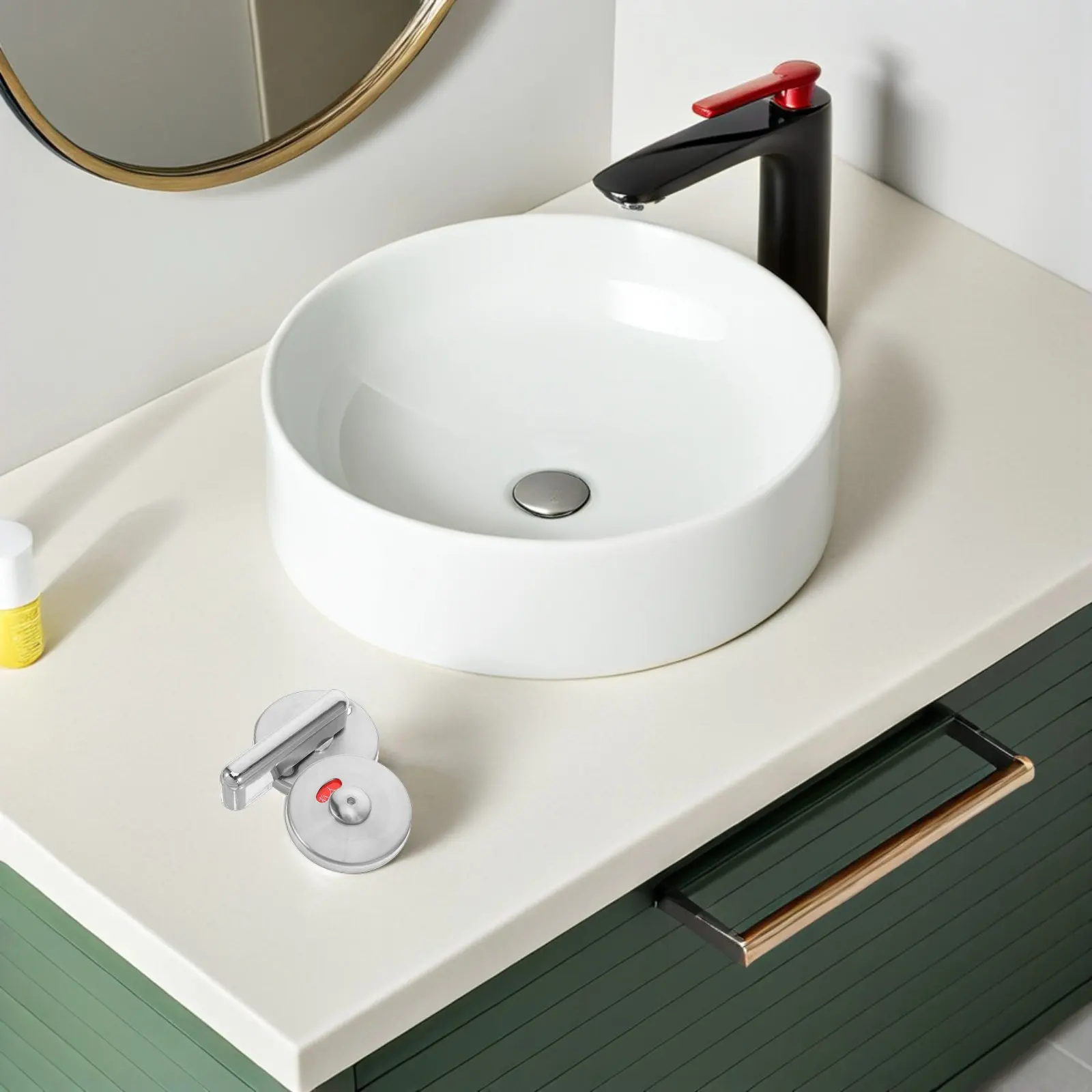 

Комплект из 2 замков-индикаторов занятости/свободности из нержавеющей стали для дверей туалетных кабинок в торговых центрах, аэропортах, школах