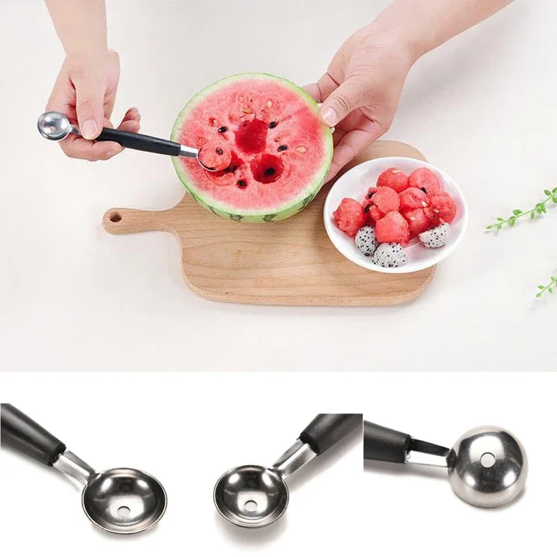 Kitchen Gadgets Double-Headed Multi-purpose Stainless Steel Watermelon Digger Fruit Spoon Digging Ball Spoon Kitchen Accessories