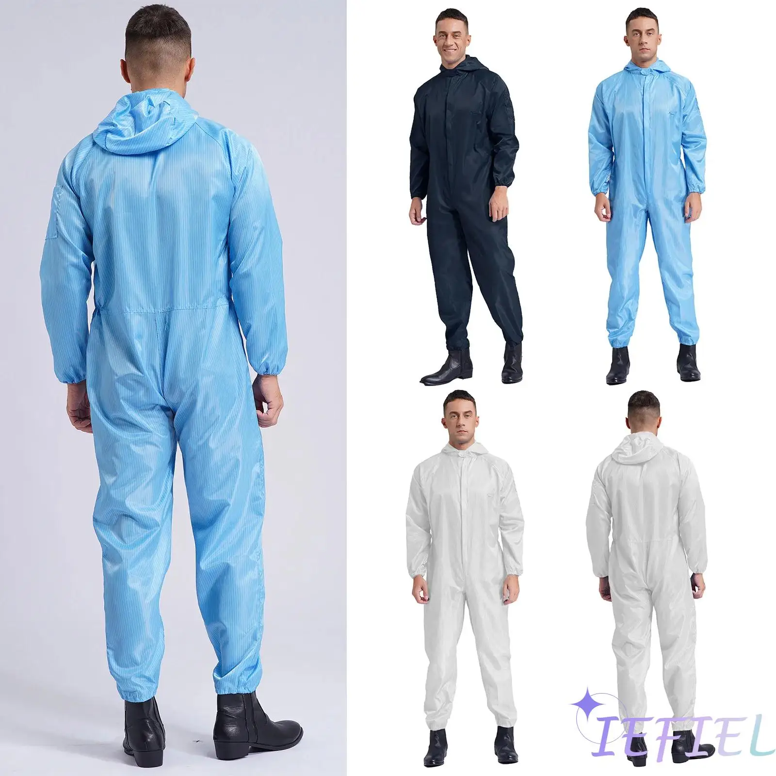 

Men's One Piece Mechanics Bodysuits Coveralls Workwear Zipper Jumpsuits for Food Service Factory Workshop Worker Spray Paint