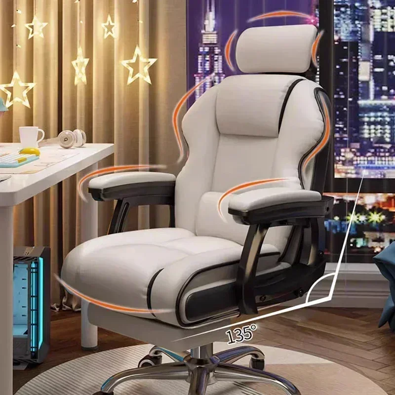 Gaming Office Desk Chair Swivel Comfortable Leather Rolling Luxury Ergonomic Chairs Reading Cadeira Para Computador Furnitures