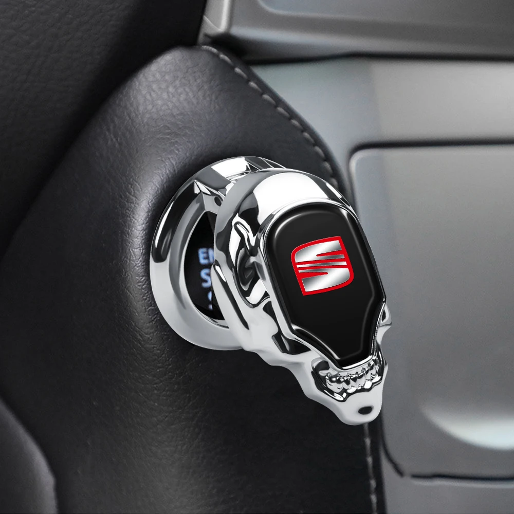 Car One-Button Start Button Decorative Protective Cover Skull Styling Sticker For Seat Cupra FR Racing Ibiza Leon Ateca Alhambra