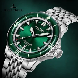 Reef Tiger/RT Men Dive Sport Watch Automatic Mechanical Watches Sapphire Mirror Waterproof 200M Clock Surper Luminous Date Watch