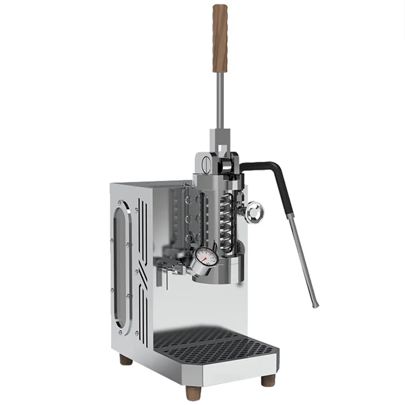 Manual Espresso Machine Wall-Mounted 1-16 Bar Extraction Countertop Coffee Maker 1L Blade Boiler Spring-Loaded Lever