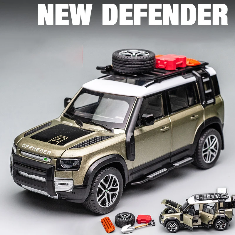 1:24 Defender With Tools  Alloy Model Car Toy Diecasts Metal Casting Sound and Light Car Toys For Children Vehicle