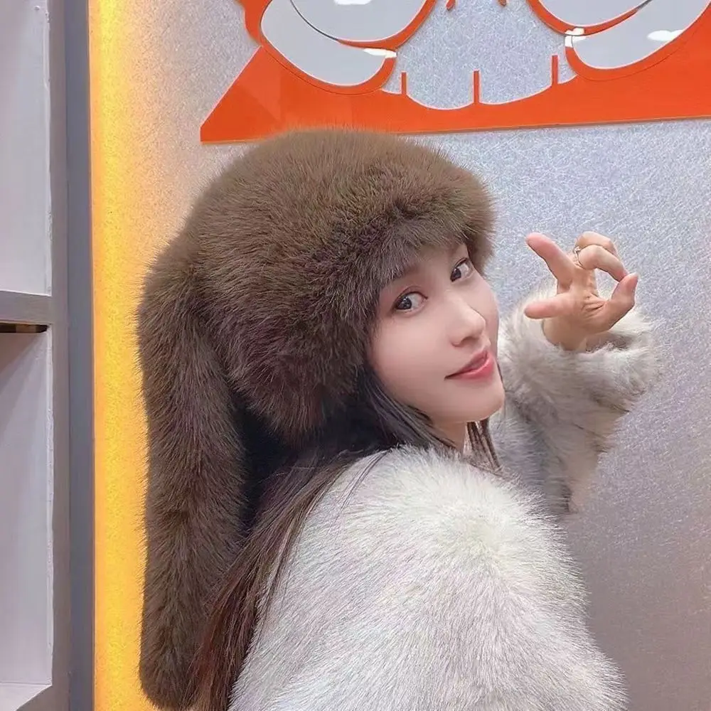 Kawaii Rabbit Ears Cap Multicolor Hairy Long Ears Hat Windproof Thicked Windproof Warm Hats Winter Season