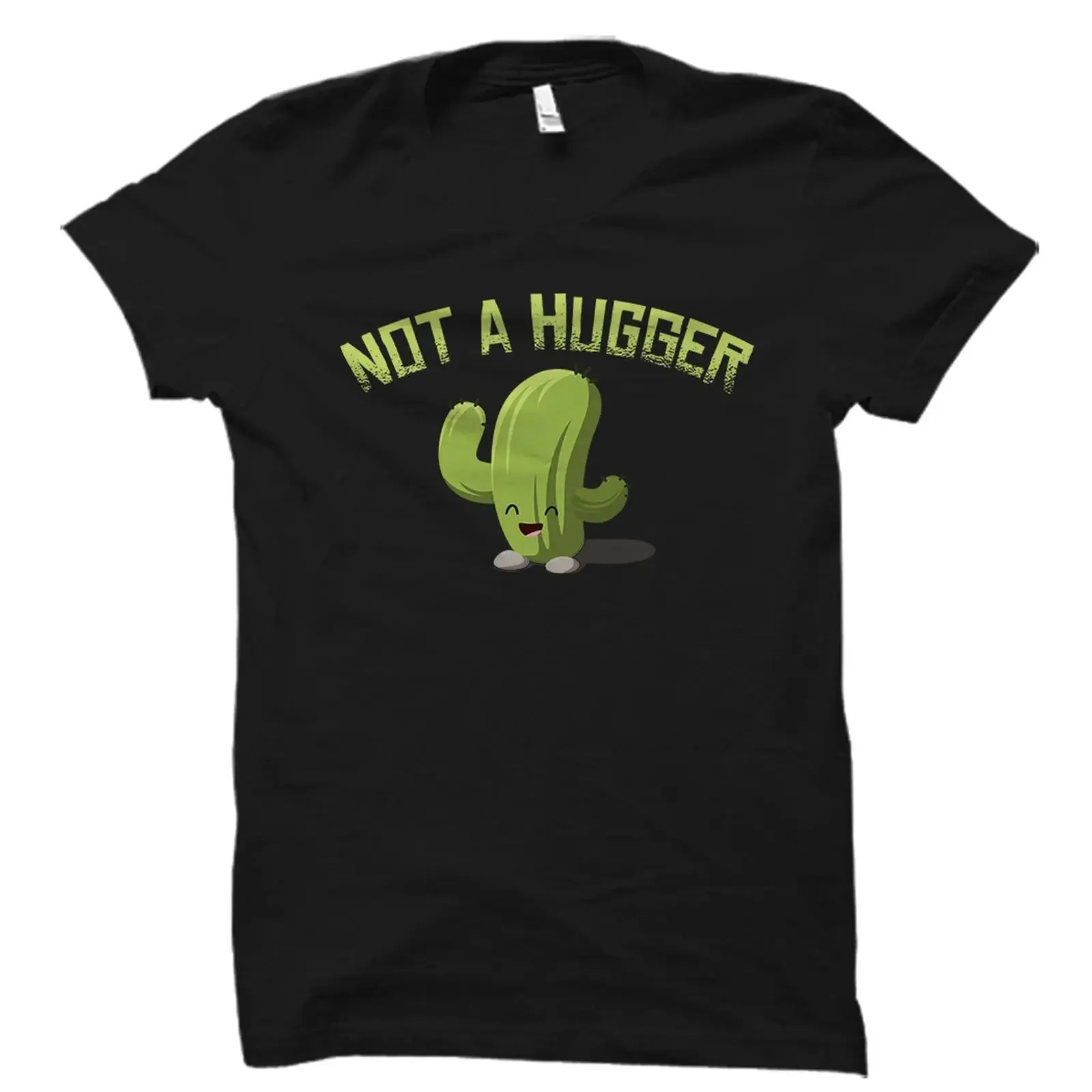 Not A Hugger Cute Cactus Funny T Shirt Succulent Plant Lover Casual for  vintage Washed Top For Everyday Wear Slightly