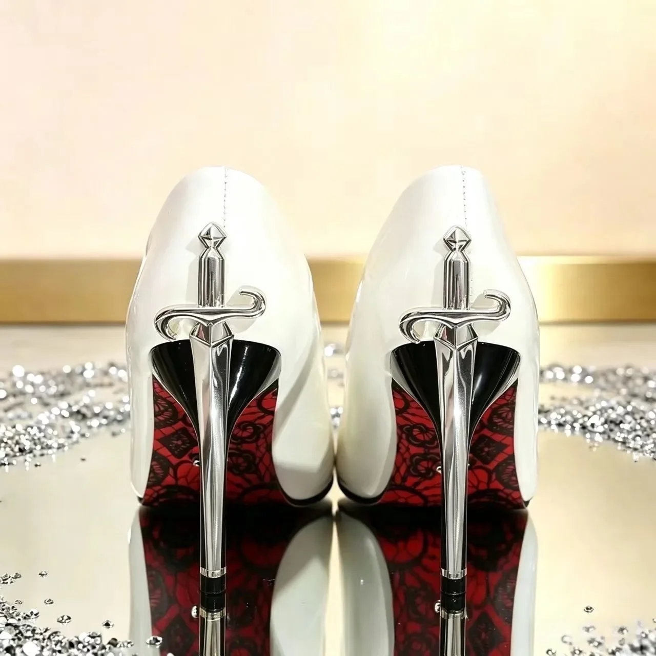 Zapatos de Tacón Alto de Moda para Mujer, 9CM-12CM, Zapatos de Cuero con Punta de Aguja y Cetro Metálico de Alta Calidad, Zapatos Premium para Mujer