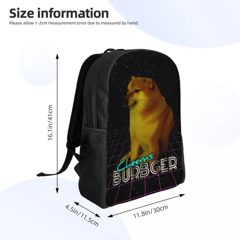 Cheems burbger Laptop Rucksack Frauen Männer lässig Bücher tasche für School College Student Cheems Meme Taschen