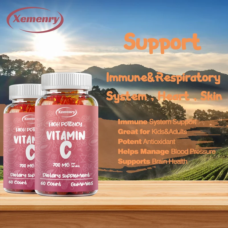 Vitamin C Gummies 700mg - Immunity, Collagen Boosters and Antioxidants, Skin Health