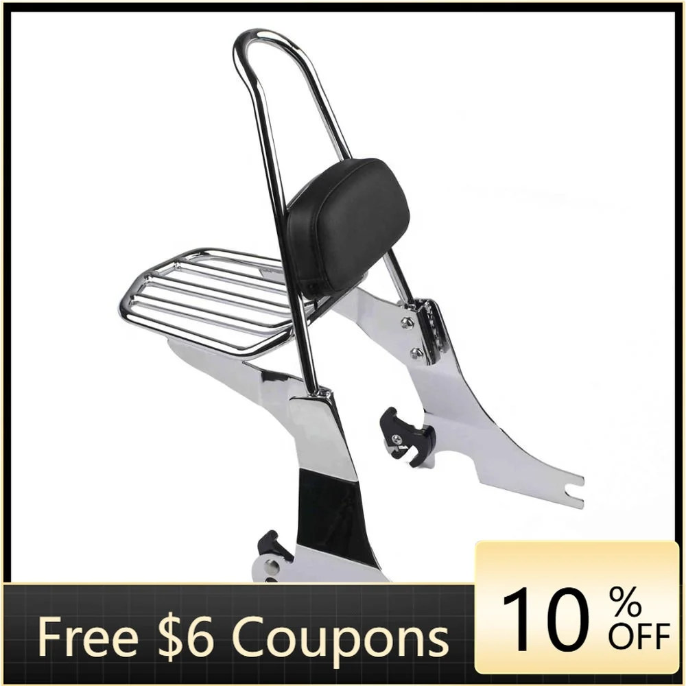 

STLF Hot Sell for Harley Sportster XL883 XL1200 94-03 Sissy Bar Luggage Rack Chrome Backrest