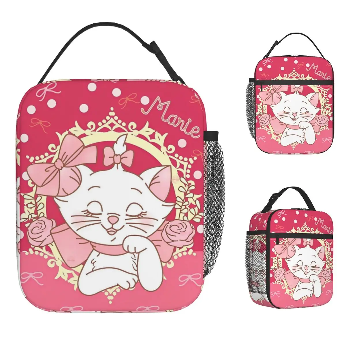 

Marie Cat Kitten Insulated Lunch Bag Thermal Bag Lunch Container Portable Tote Lunch Box Food Bag School Outdoor