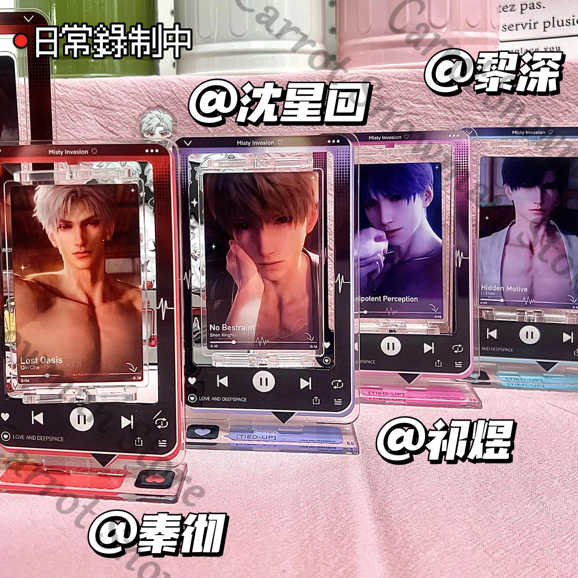 الحب والمساحة العميقة تدوير علامة واقفة استبدال لافتات الزملاء Sylus Rafayel Zayne Xavier Ambitus سطح المكتب هدية مزخرفة