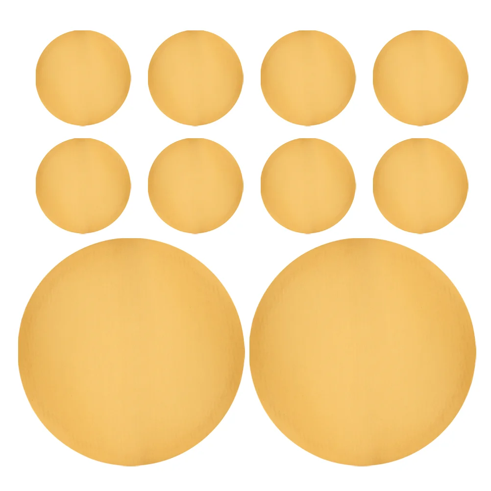 

10pcs Golden Corrugated Cake Board Round Cake Base Greaseproof Cake Base Cardboard Circles for Cake Decorating Displaying Suppli