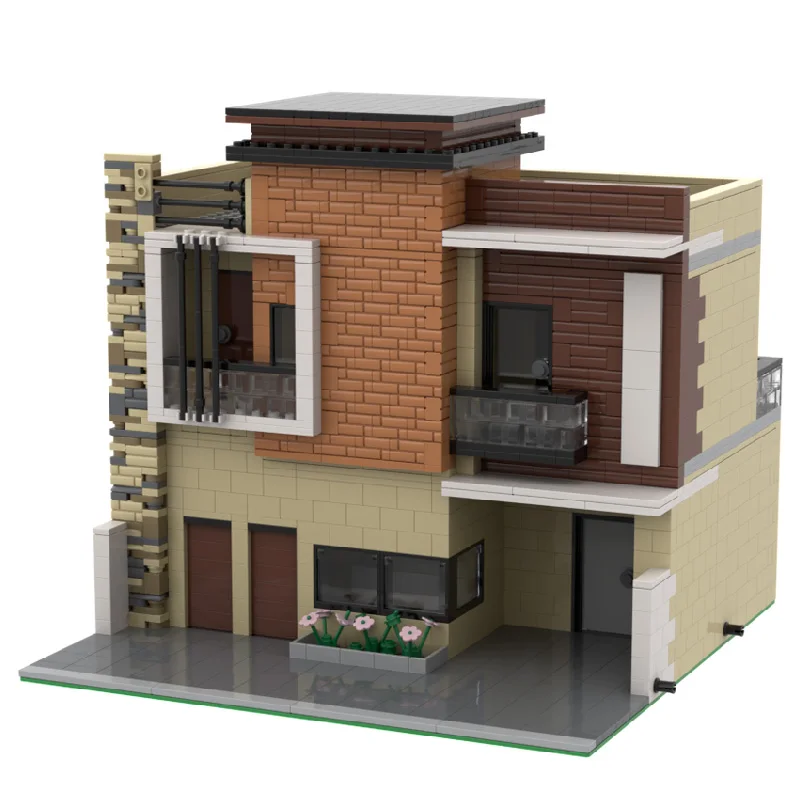2219 PCS MOC Luxus Freistehendes Haus Modulare Bausteine Moderne Architektur Modell Display Spielzeug Kinder DIY Montage Geburtstag Geschenk