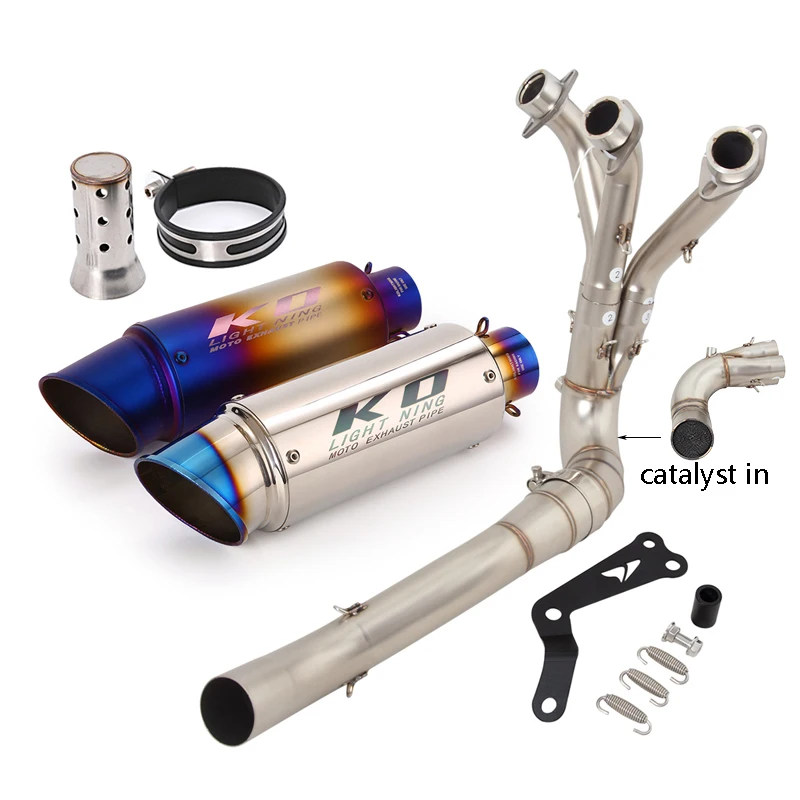 For YAMAHA MT09 FZ09 2020-2024 Tracer 9/9GT 2021-2024 XSR900 Motorcycle Full Exhuast Header Link Pipe System Muffler Escape 51mm