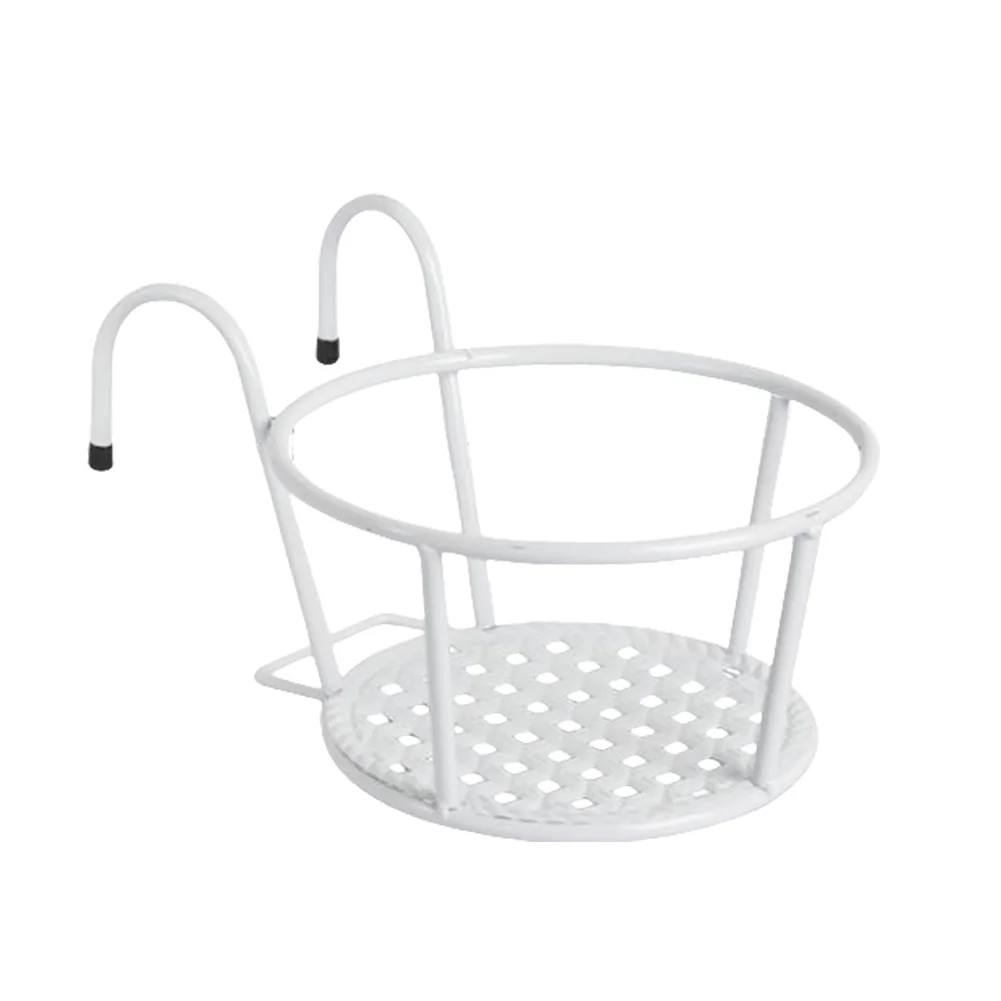 Balcony Decoration White Indoor Flower Stand Flowerpot for weather-resistant Flower Stand Robust Iron Construction