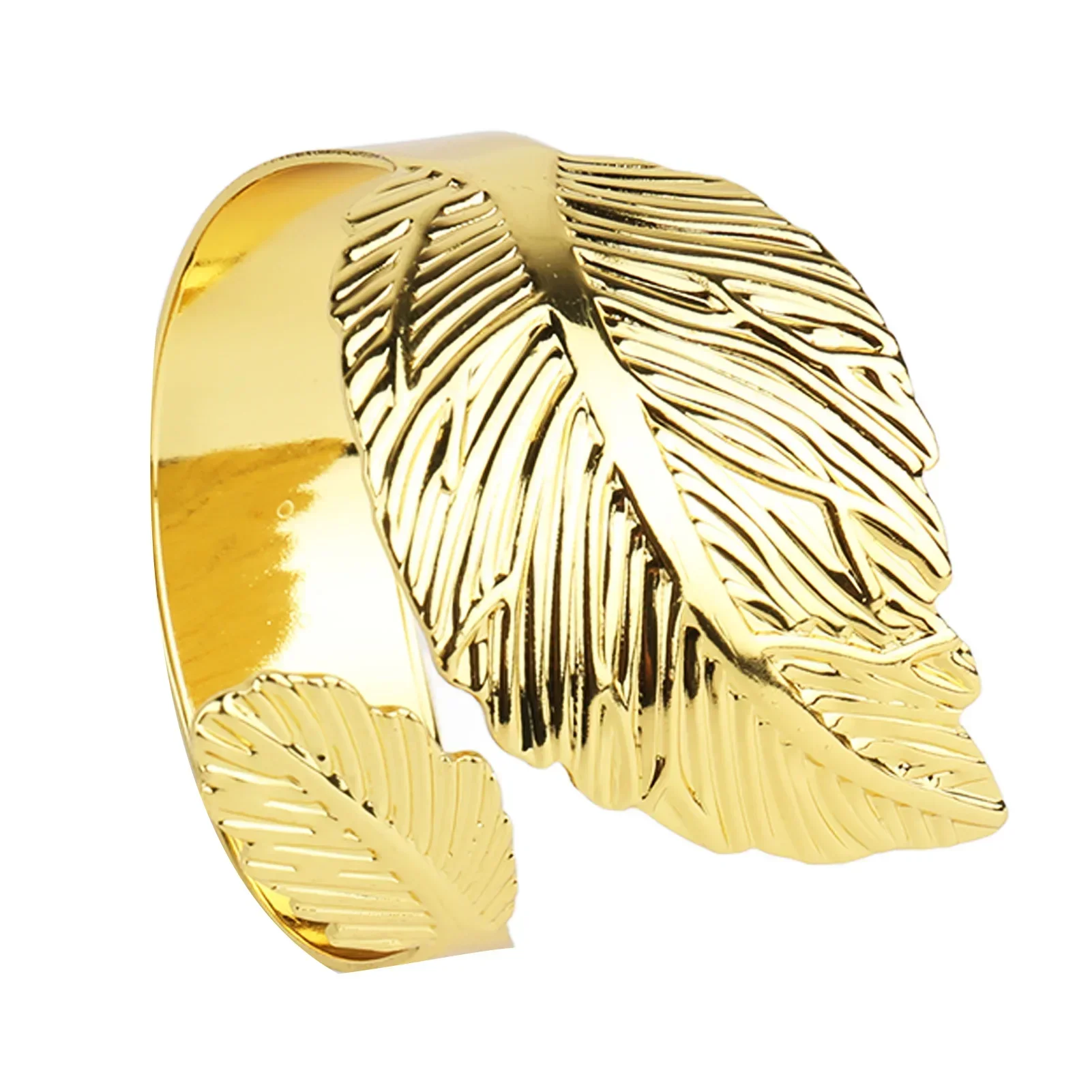 8pcs Napkin Ring Set Exquisite Maple Leaf Electroplating Reusable Napkin Rings Buckles For Kitchen Dinner Party Golden