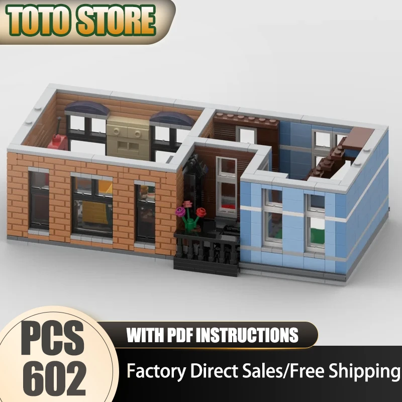 Moc Building Bricks Detective’s Office Additional Floor Model Technology Street View DIY Block Gift Christmas Holiday Toys