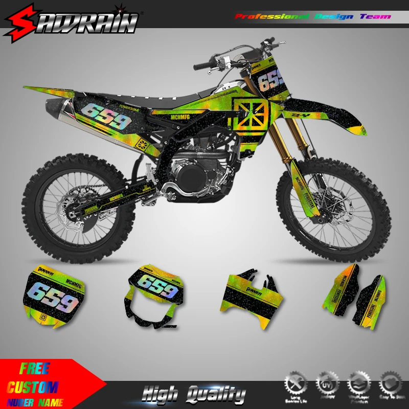 Sawrain Motorcycle Sticker Custom Team Graphics Decals Kit For YAMAHA 19-23 YZF250 18-22YZF450 19-22 WRF450 20-23 WRF250
