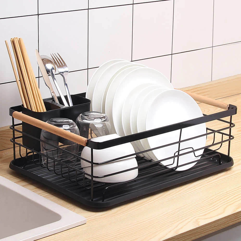 

Dish Drying Rack Kitchen Counter Black Sink Bowl Strainer Racks Cutlery Holder s Noble Style Use Premium Materials