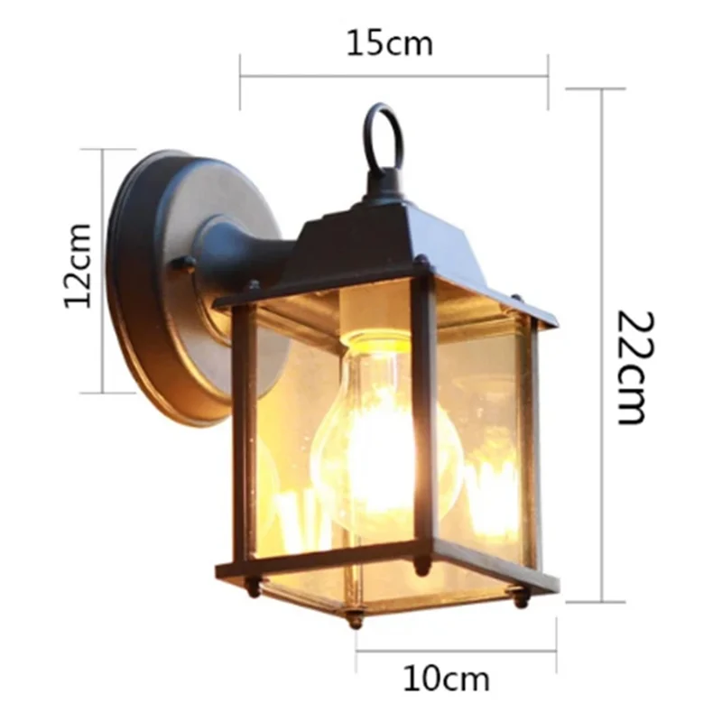 PORK-Outdoor Балконный светильник Водонепроницаемый настенный светильник Вилла Сад Крыльцо Стена E27 Светильники