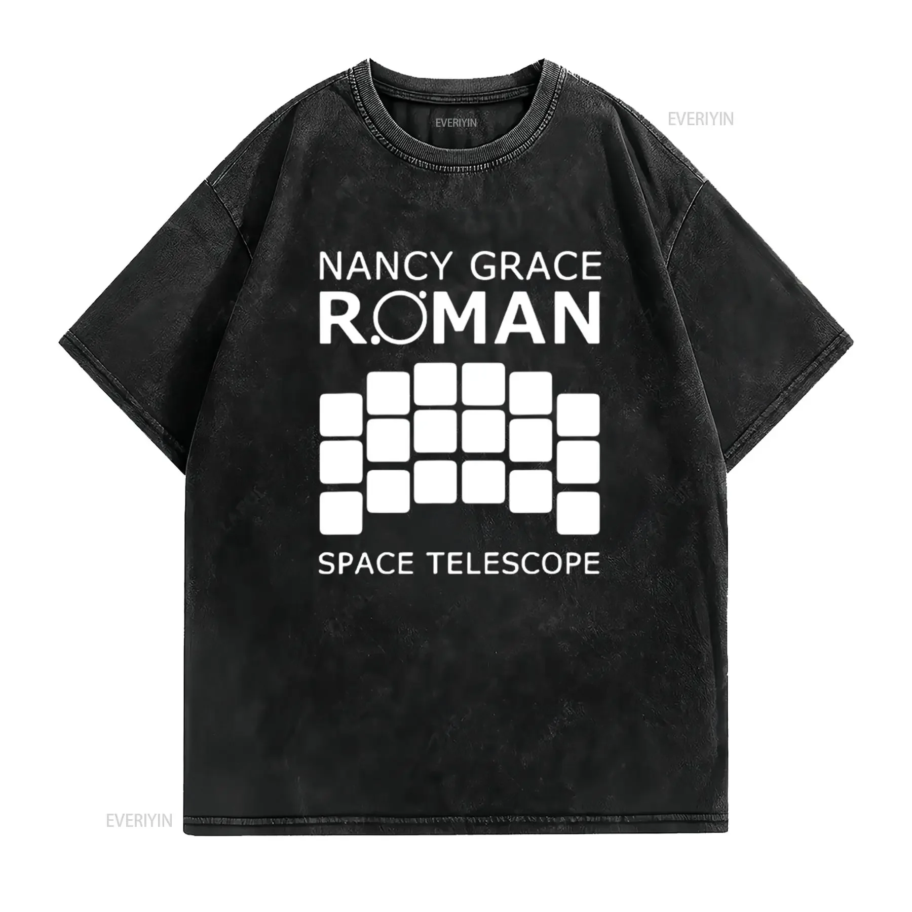 Ngrst Nancy Grace Roman Space Telescope Logo T Shirt vintage Washed Soft Unisex Top For Everyday Wear Stylish homme fashion