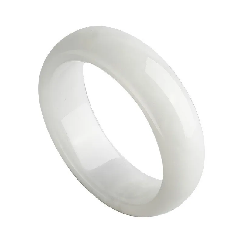 Xinjiang Hetian Bracelet for Women, Natural White Jade Bangle