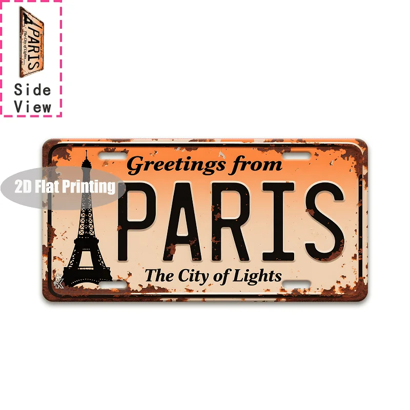 Tin Sign - Vintage Durable Metal Plaque Wall Decor, Home Office Bar Man Cave Basement City Birth Year License Plate Wall Art