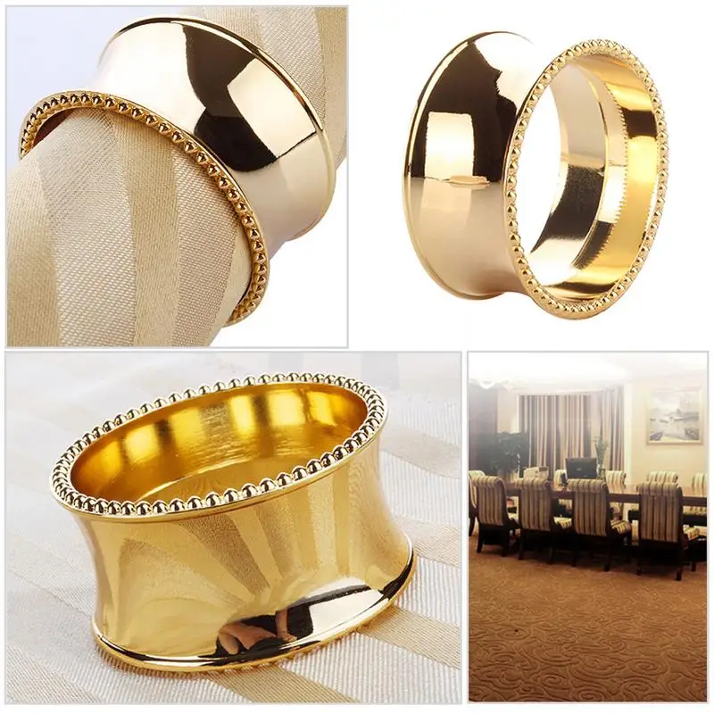 Gold Silver Color Napkin Ring Table Decoration Napkin Buckles Napkin Holder For Birthday Party Wedding Dinner Table Decoration