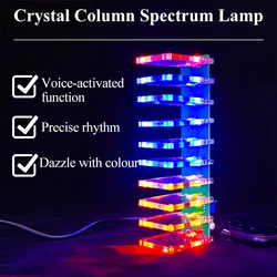 Sound Control Electronic Crystal Column Production Light Cube LED DIY Production Practice Sound Control Music Spectrum Kit