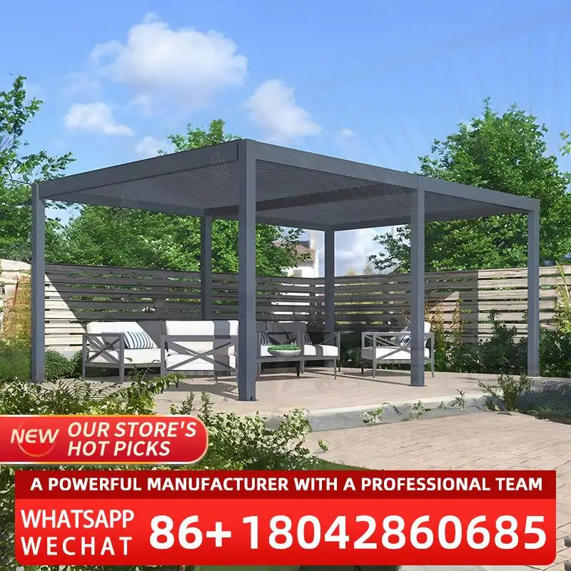 

Motorized Aluminum Patio Roof for Garden Swimming Pool Backyard Contemporary Pergola Gazebo pergola