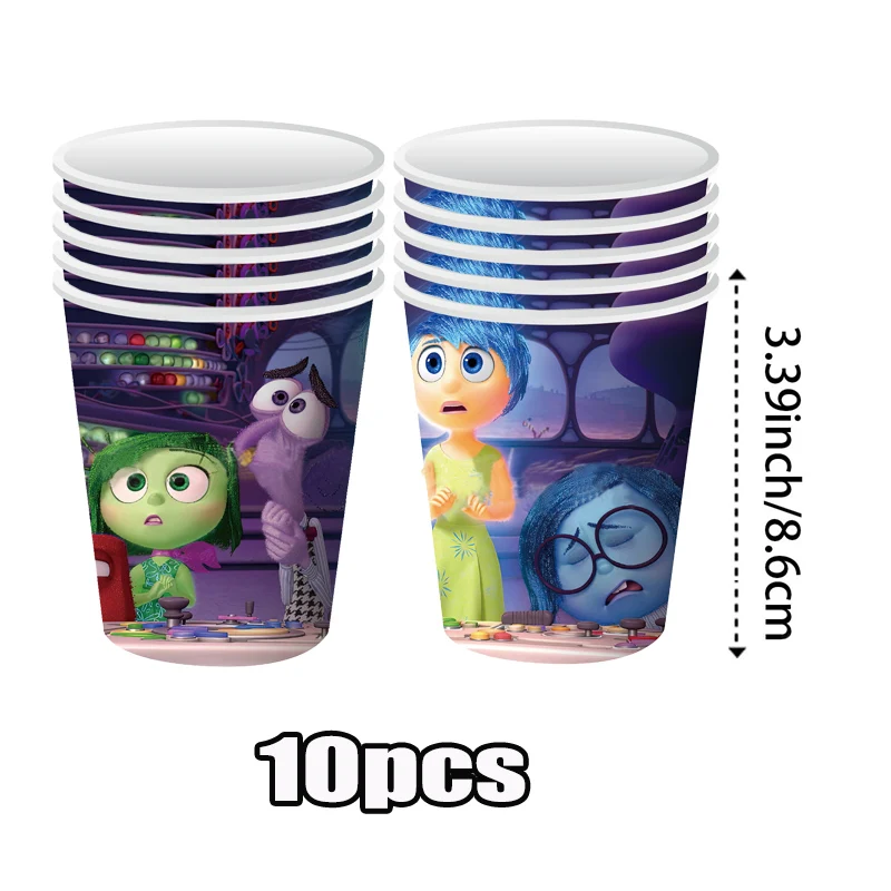 Disney Inside Out Birthday Decoration Cartoon Inside Out Party Paper Plates Napkins Cups Balloon Event Supplies Baby Shower Kids